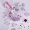Cross-border exclusive InS-style macaron-colored thumbtacks and rubber bands set, colorful keychain magnetic clasp creative stationery Specification image